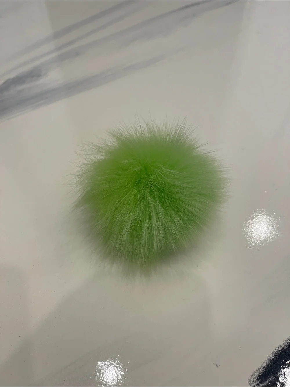 Plush Lime Green Pom Pom Popsocket